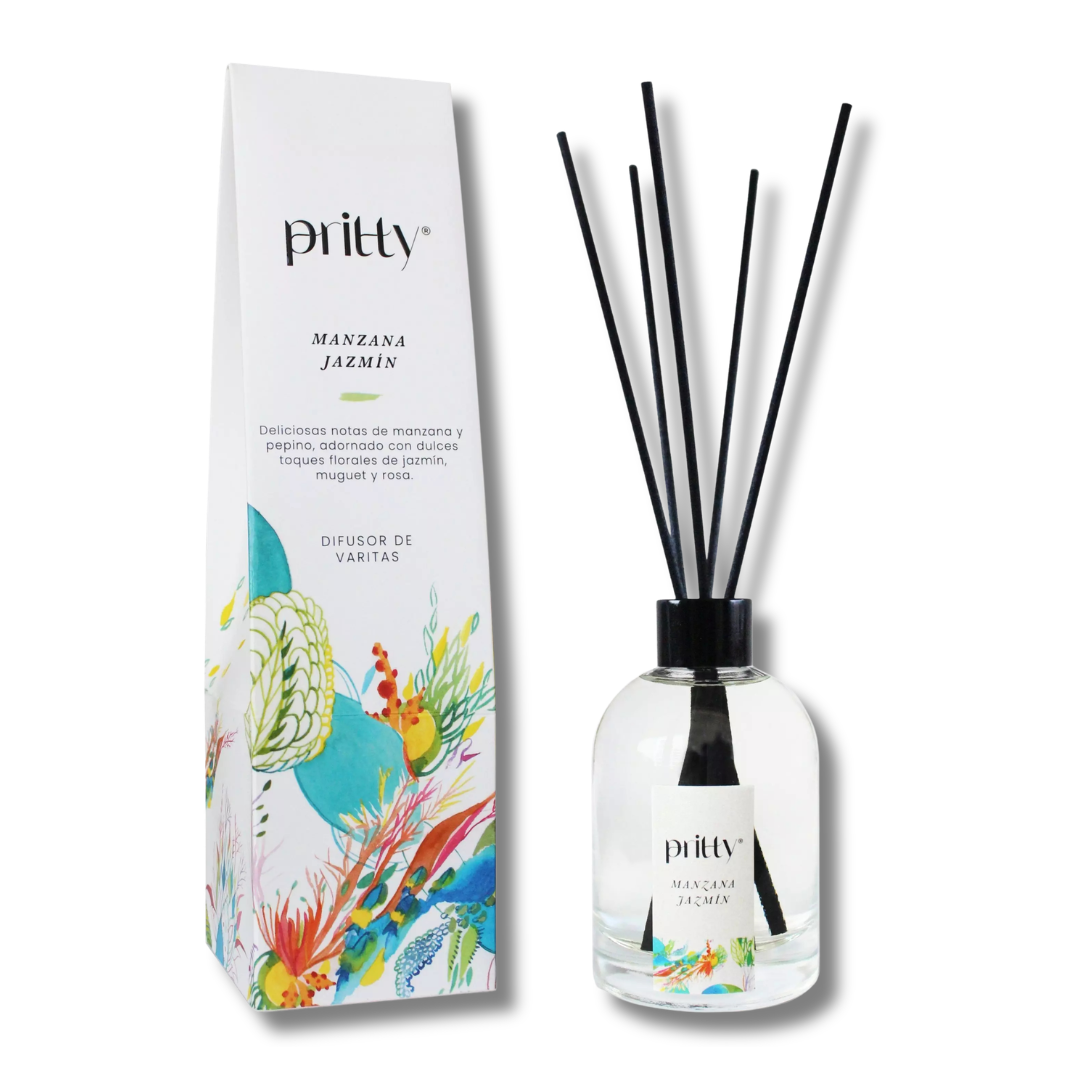DIFUSOR VARITAS MANZANA JAZMÍN - PRITTY DESIGN 130ML