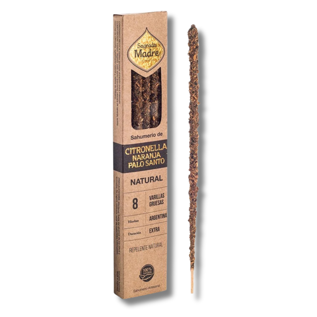 SAHUMERIO CITRONELLA NARANJA PALO SANTO NATURAL - SAGRADA MADRE