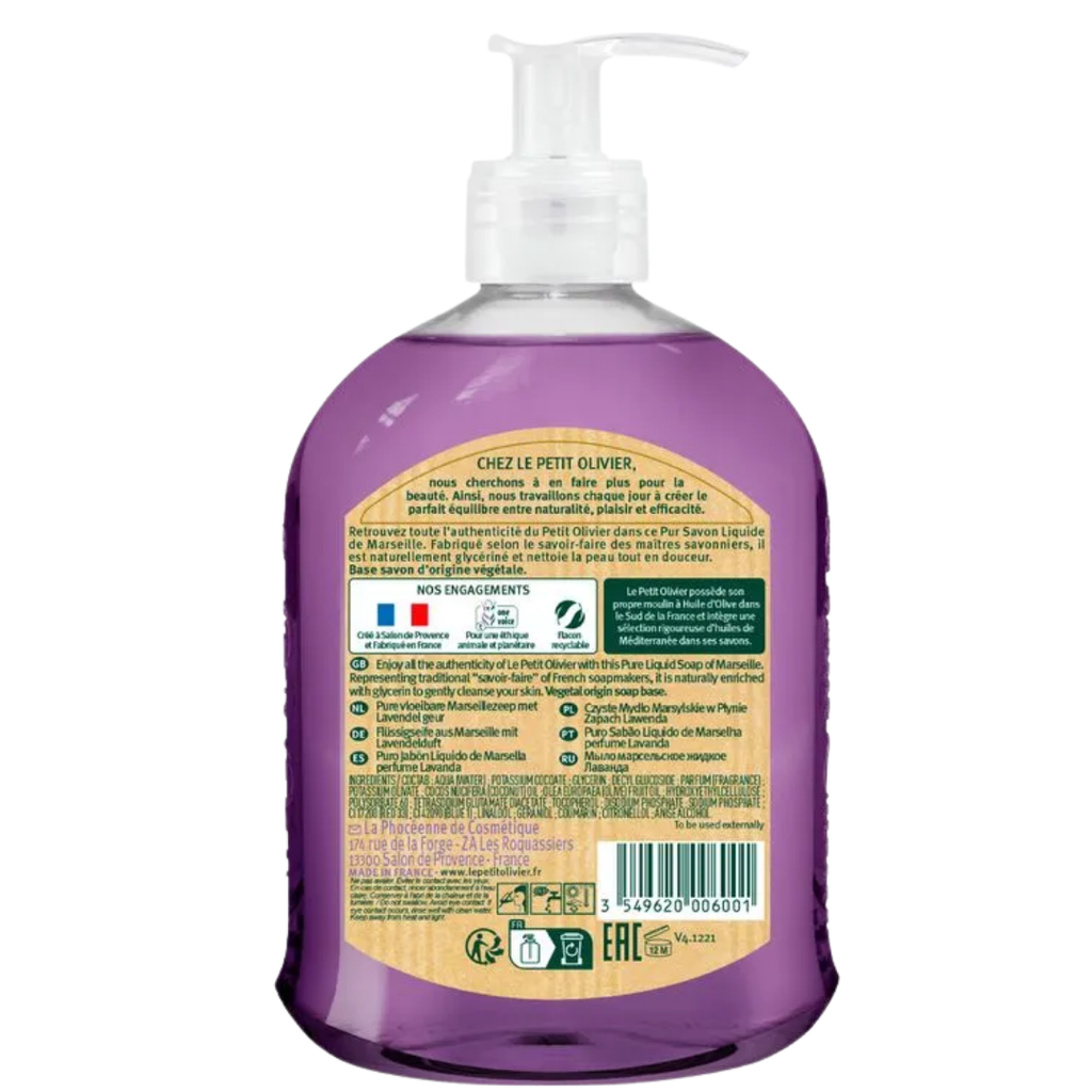 JABÓN LÍQUIDO DE MARSELLA LAVANDA - LE PETIT OLIVIER 300ML