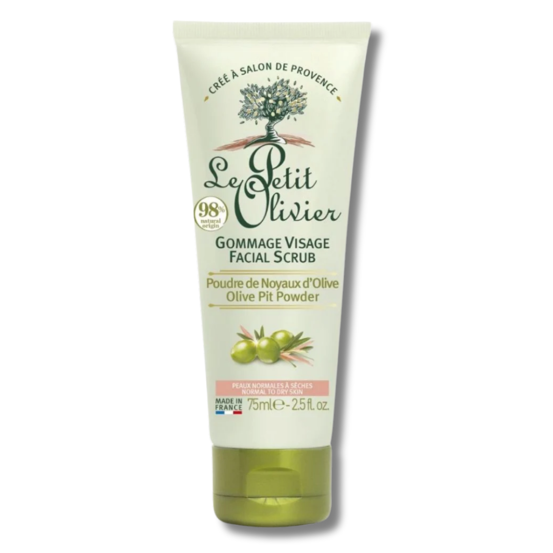 GEL EXFOLIANTE FACIAL CON ACEITE Y CUEZCO DE OLIVA - LE PETIT OLIVIER 75ML