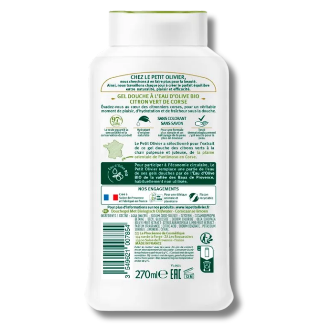 GEL DUCHA CITRON VERT DE CORSE - LE PETIT OLIVIER 270ML