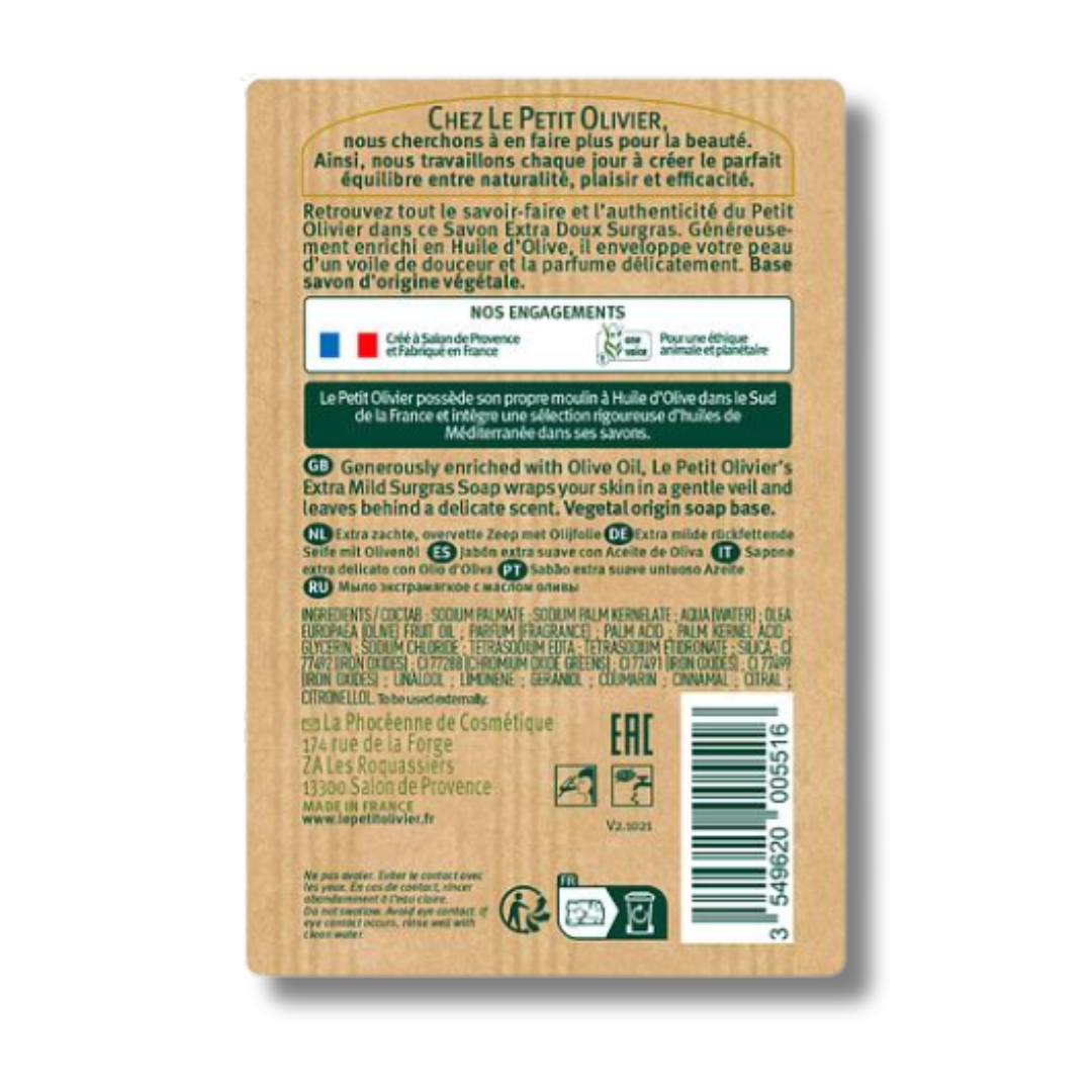 JABÓN EXTRA SUAVE ACEITE DE OLIVA - LE PETIT OLIVIER 250GRS