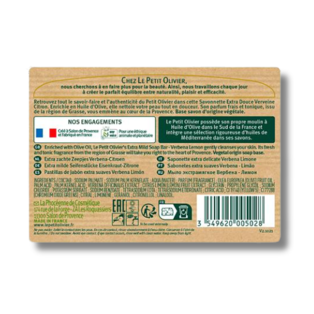 JABÓN EXTRA SUAVE VERBENA LIMÓN - LE PETIT OLIVIER 200GRS