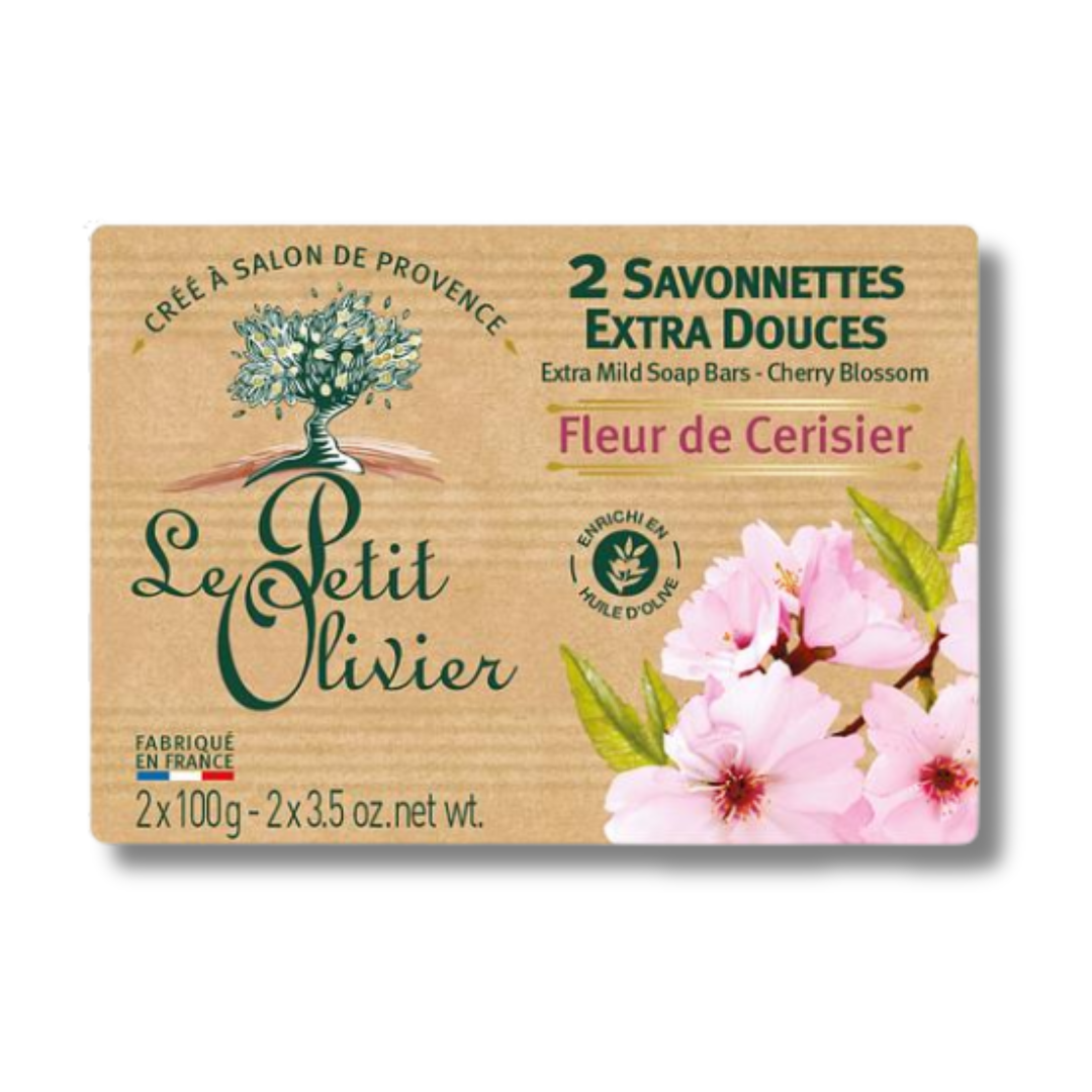 JABÓN EXTRA SUAVE FLOR DE CEREZO - LE PETIT OLIVIER 200GRS